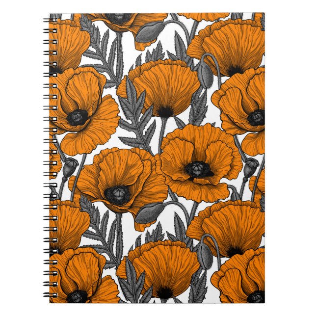 Caderno Espiral Bolhas de laranja em branco (Frente)