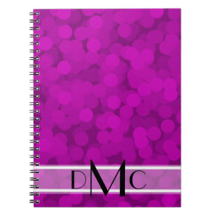 Caderno Espiral Bolhas roxas 3 Monograma Inicial