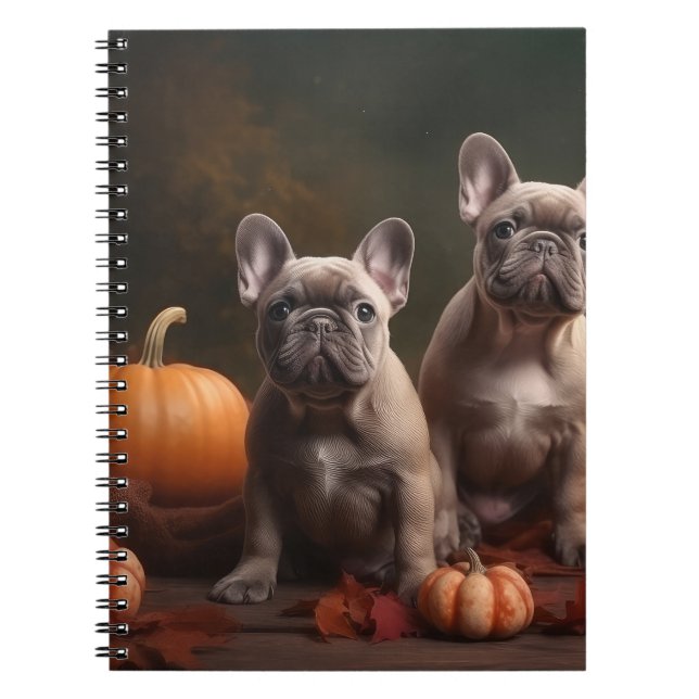 Caderno Espiral Boliche Francês Puppy Autumn Delight Pumpkin (Frente)