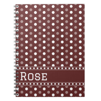 Caderno Espiral Bolinha Vermelha Burgundy