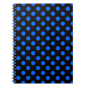 Caderno Espiral bolinhas azuis e pretas