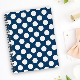 Caderno Espiral Bolinhas Azuis marinho, Padrão de Bolinhas, Pontos