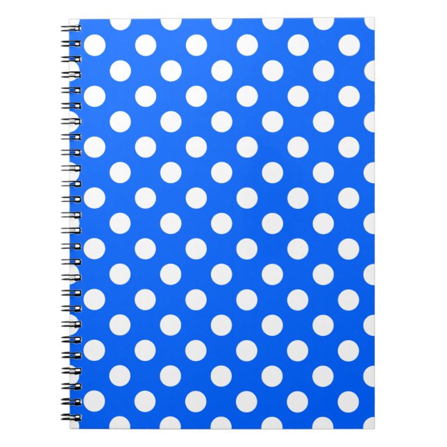 Caderno Espiral Bolinhas brancas de azul real (Frente)