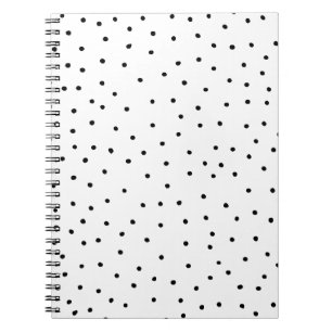 Caderno Espiral bolinhas brancas e esbeltas de cor branca esbeltas