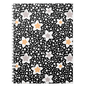 Caderno Espiral Bolinhas brancas e pretas retrorreflectoras com es