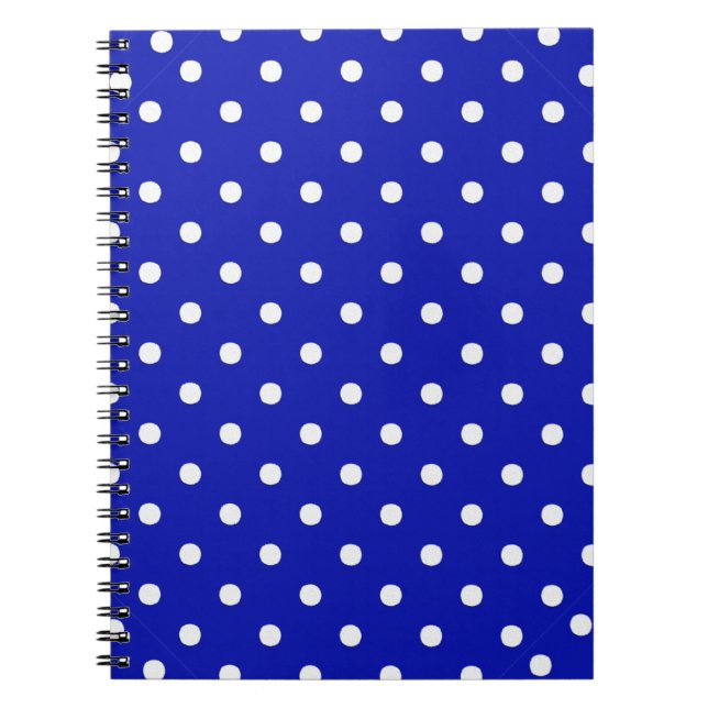 Caderno Espiral bolinhas brancas em azul (Frente)