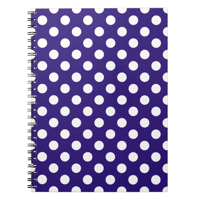 Caderno Espiral Bolinhas brancas em azul escuro (Frente)