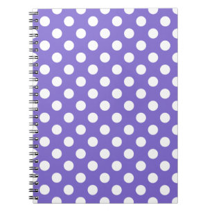 Caderno Espiral Bolinhas brancas na pervinca