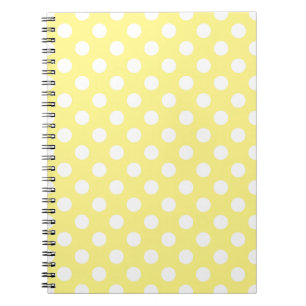 Caderno Espiral Bolinhas brancas no limão - amarelo