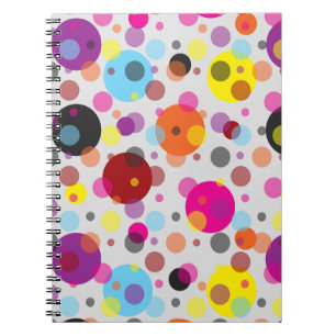 Caderno Espiral Bolinhas coloridas