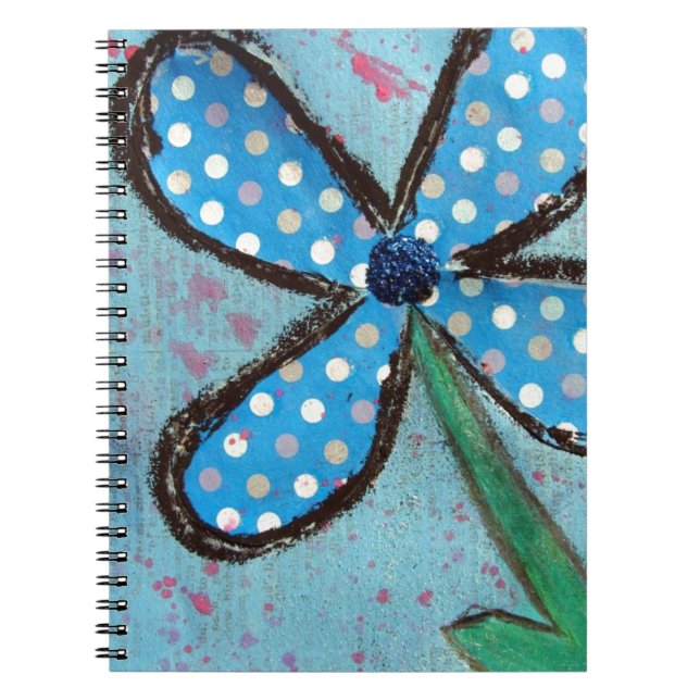 Caderno Espiral Bolinhas com ventilador de mídia mista (Frente)