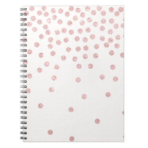 Caderno Espiral bolinhas cor-de-rosa femininos dos confetes do