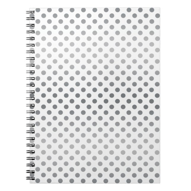 Caderno Espiral Bolinhas de gradiente de prata por Shirley Taylor (Frente)