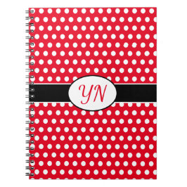 Caderno Espiral Bolinhas de iniciais personalizadas