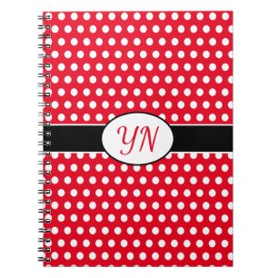 Caderno Espiral Bolinhas de iniciais personalizadas