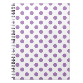 Caderno Espiral Bolinhas de lavanda em branco