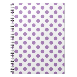 Caderno Espiral Bolinhas de lavanda em branco