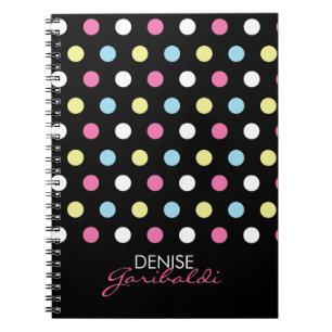 Caderno Espiral Bolinhas de néon modernas à moda personalizadas