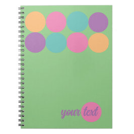 Caderno Espiral bolinhas de notebook confetti colorida design