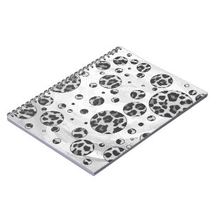 Caderno Espiral Bolinhas-Leopardo-Preto-e-Branco