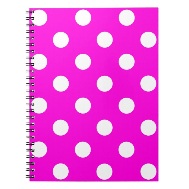 Caderno Espiral Bolinhas magenta #FF00DC (Frente)