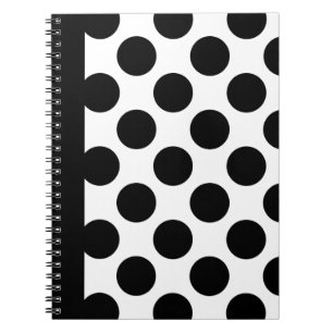 Caderno Espiral Bolinhas Pretas e Brancas