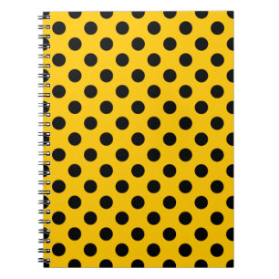 Caderno Espiral Bolinhas pretas em amarelo