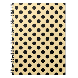 Caderno Espiral Bolinhas pretas em amarelo pálido
