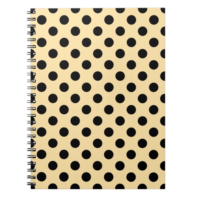 Caderno Espiral Bolinhas pretas em amarelo pálido (Frente)