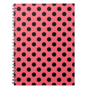 Caderno Espiral bolinhas pretas em corais