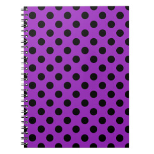 Caderno Espiral Bolinhas pretas em roxo