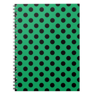 Caderno Espiral Bolinhas pretas em verde fresco