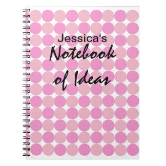 Caderno Espiral Bolinhas rosa