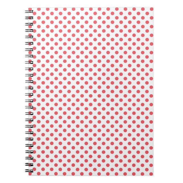 Caderno Espiral Bolinhas rosa coral por Shirley Taylor (Frente)