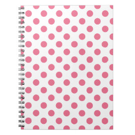 Caderno Espiral Bolinhas rosa e branca