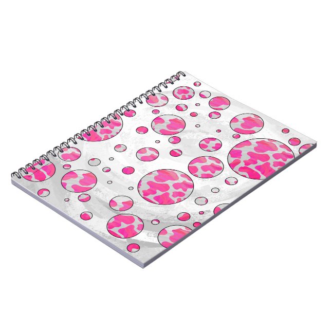Caderno Espiral Bolinhas rosa e branco (Left Side)