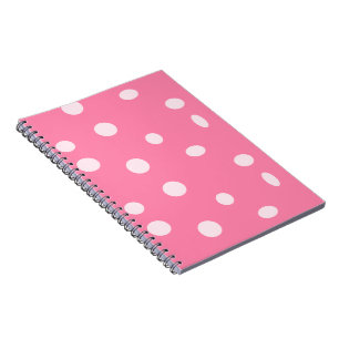 Caderno Espiral Bolinhas rosa pálidas a rosa