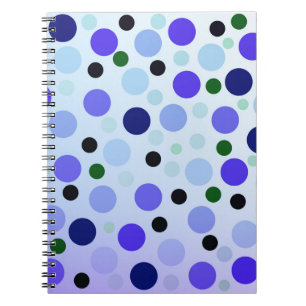 Caderno Espiral Bolinhas Roxas Azuis E Verdes,