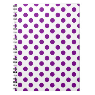 Caderno Espiral Bolinhas roxas e brancas