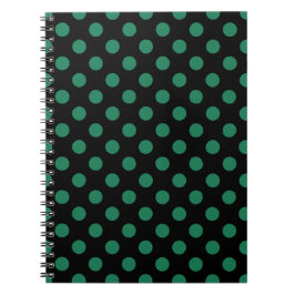 Caderno Espiral Bolinhas verdes e pretas
