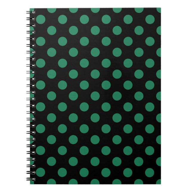 Caderno Espiral Bolinhas verdes e pretas (Frente)