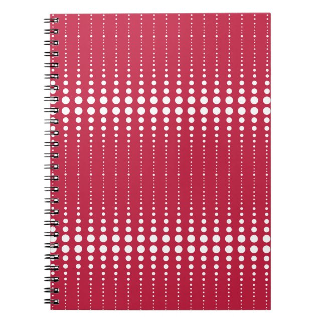 Caderno Espiral Bolinhas vermelha, bolinhas, retrorreflector, boli (Frente)