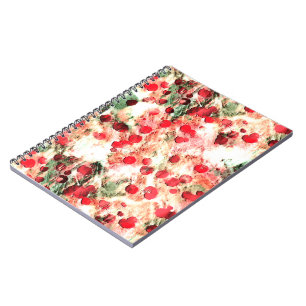 Caderno Espiral Bolinhas Vermelha Rosa Suja Grunge
