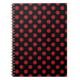 Caderno Espiral Bolinhas vermelhas e pretas