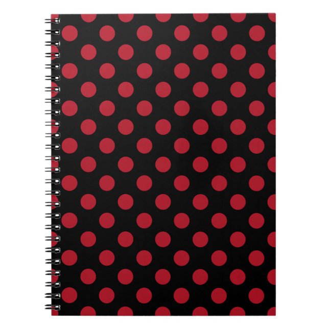 Caderno Espiral Bolinhas vermelhas e pretas (Frente)