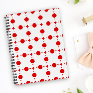 Caderno Espiral Bolinhas Vermelhas, Padrão de Bolinhas, Pontos, Po