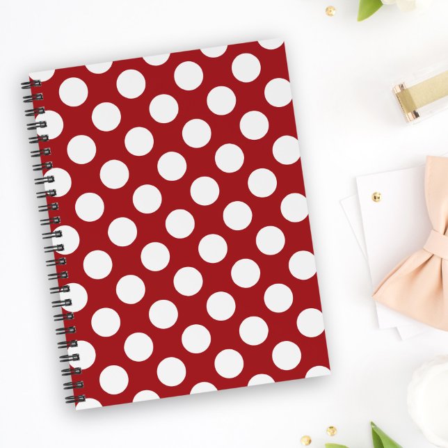 Caderno Espiral Bolinhas Vermelhas, Padrão de Bolinhas, Pontos, Po (Criador carregado)
