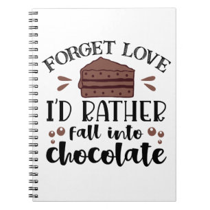 Caderno Espiral Bolo de Amante de Chocolate Engraçado Chocômano Fo