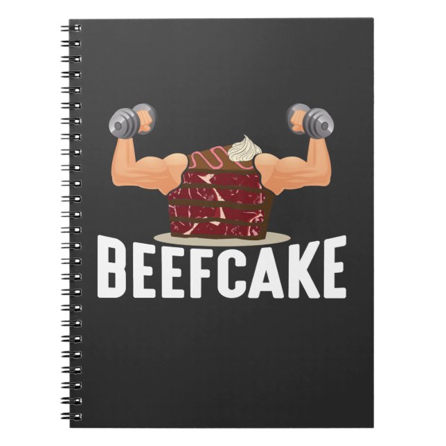 Caderno Espiral Bolo de Beefcake muscular contrabando de peso Pu (Frente)