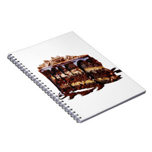 Caderno Espiral Bolo de chocolate multi-camadas indulgente do Slip